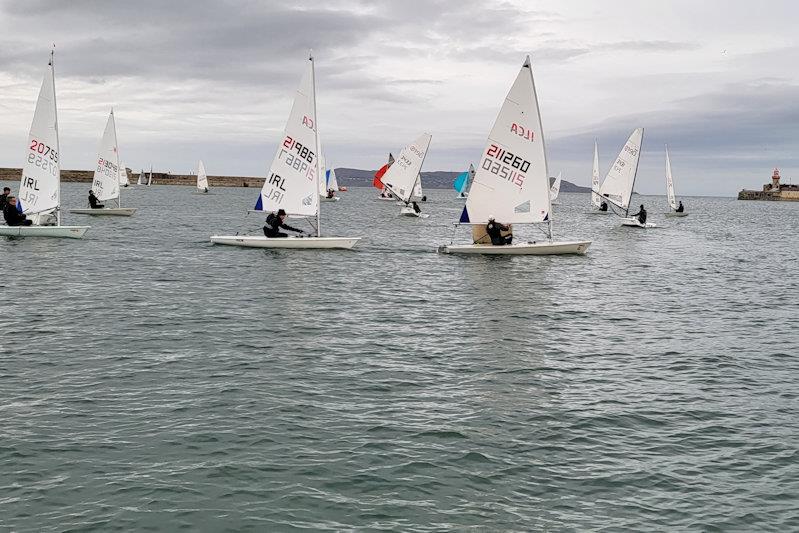  Daniel O'Connor (211260) leads Darren Griffin (219867) and Brendan Hughes (207559) around the weather mark - Viking Marine DMYC Frostbite Series 1 final day - photo © Ian Cutliffe