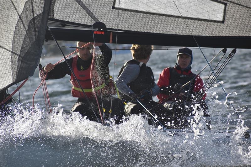 Karabos in all the action on the River Derwent - photo © Jane Austin