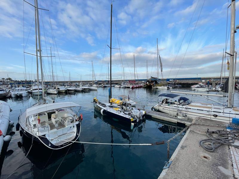 Arno Biston and Vittoria Ripa Di Meana in Tenerife on Article.1 in the Transat Paprec photo copyright Arno Biston & Vittoria Ripa Di Meana (Article.1) taken at Société des Régates de Concarneau and featuring the Figaro class