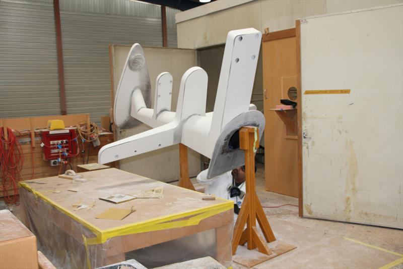 Component being finished - LLoyd Stevenson Boatbuilders - September 2022 photo copyright Richard Gladwell - Sail-World.com/nz taken at Bucklands Beach Yacht Club and featuring the  class