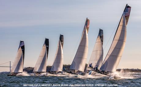 M32s racing off of Newport, Rhode Island, in October of 2020 photo copyright Stephen Cloutier  taken at New York Yacht Club and featuring the M32 class