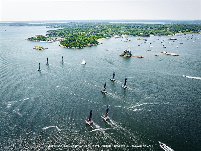 M32 fleet during the 171st New York Yacht Club Annual Regatta photo copyright Hannah Lee Noll taken at New York Yacht Club and featuring the M32 class