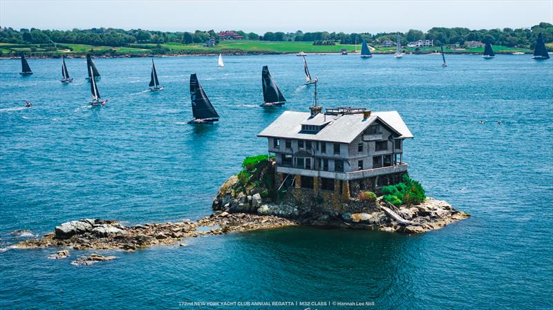 M32s Passing Clingstone during the Around the Island Race at New York Yacht Club's Annual Regatta - photo © Hannah Lee Noll