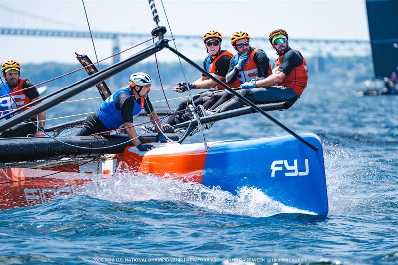 Jon Desmond and his FinalFinal team of Tom Loughborough, Severin Gramm, Chris Steele, and Brian Porter on their way to a race win - 2026 M32 U.S. National Championship - photo © Hannah Lee Noll