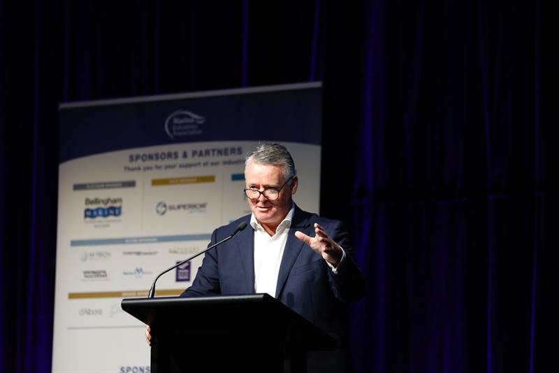 The Hon. Michael Healy, Assistant Minister for Tourism Industry Development photo copyright Marina Industries Association taken at  and featuring the Marine Industry class