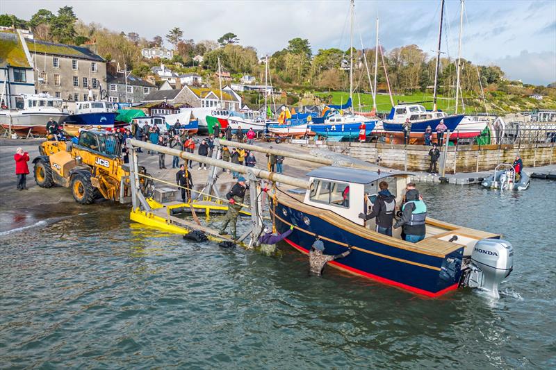 Ois Conway's 20 foot stitch & glue motor cruiser edges towards the water photo copyright BNPS taken at  and featuring the Marine Industry class