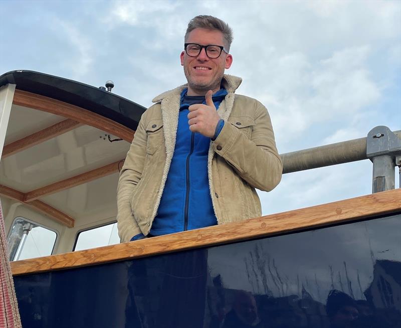 Ois Conway aboard his 20 foot stitch & glue motor cruiser photo copyright BNPS taken at  and featuring the Marine Industry class