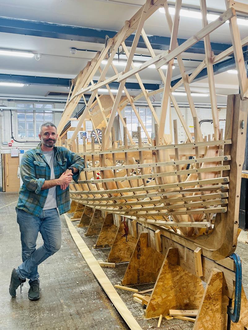 Richard Pisani in the BBA workshop mid-build photo copyright BNPS taken at  and featuring the Marine Industry class