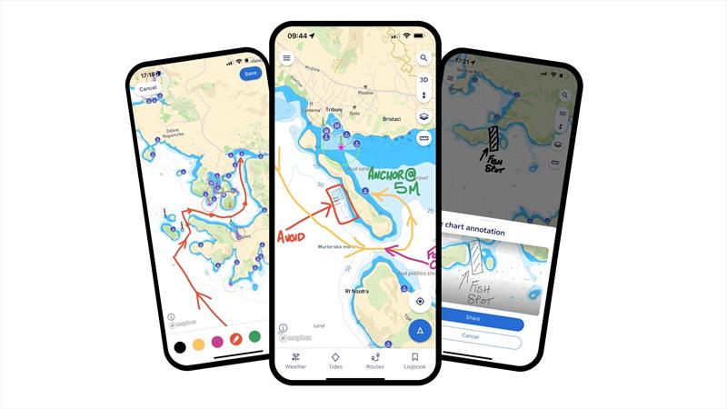 Savvy Navvy chart annotations feature screenshot - photo © Savvy Navvy