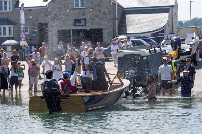 Graduates of the Boat Building Academy joyously launch their new boats on hottest June day ever - photo © BNPS
