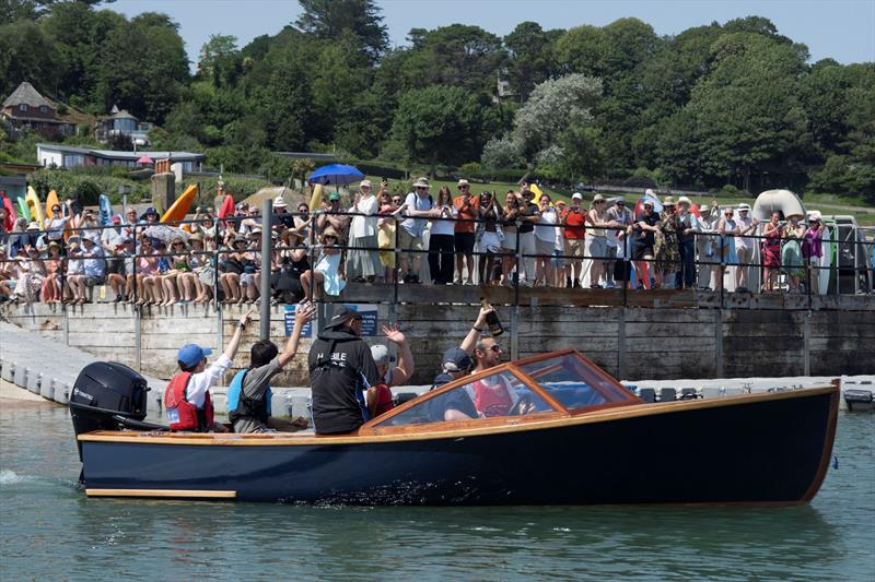 Graduates of the Boat Building Academy joyously launch their new boats on hottest June day ever - photo © BNPS