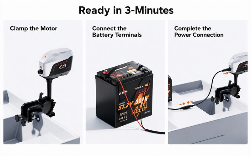 LiTime ArgoseekerThree-Minute Clamp-On Installation for Easier Tender Use - photo © LiTime