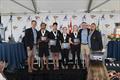 (l-r) Eddie Kliem, Kai Brennan, Siena Nichols, Maddie Nichols, Commodore Keith Duarte, R/C Christine Gribben - Governor's Cup - Balboa Yacht Club - July 30, 2026 &copy; Tom Walker