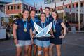 Defending Women's World Match Racing Tour Champions ‘Match in Pink' (pictured from left – Louise Acker, Claire Pruvot, Pauline Courtois – Skipper, Laurane Mettraux, Maelenn Lemaitre) &copy; Ian Roman / WMRT