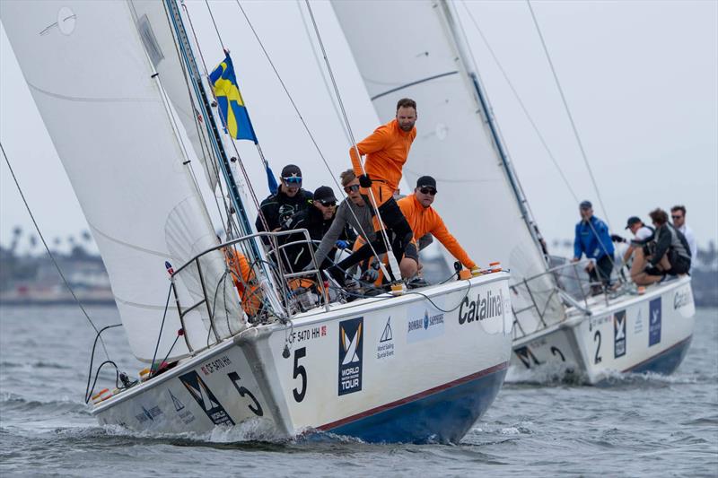 Sweden's Johnie Berntsson, Berntsson Sailing Team with crew Fredrick Aurell, Scotty Dickson, Per Frykholm, Pete Nicolas, and Carl-Johan Uckelstam on day 3 of the 60th Congressional Cup - photo © Ian Roman / WMRT
