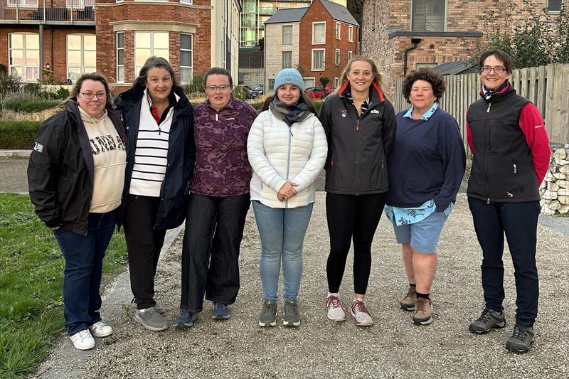 RYA Marlow Ropes Women's Match Racing Championship - race officials (L-R) Event Director Jess Beecher, umpires Liz Procter, Robyn Francis and Cordelia Procter, PRO Nicole Ames, ARO Georgie Hand, and Stephanie Gunn, also an umpire - photo © British Keelboat Sailing