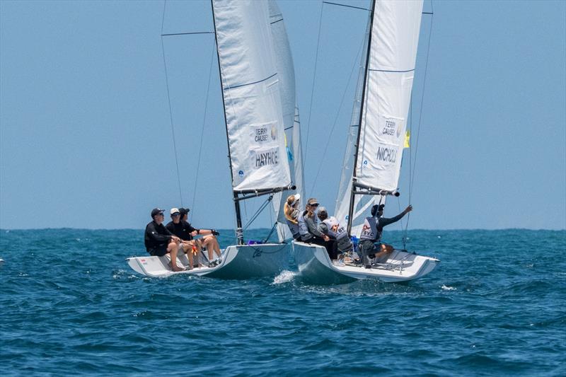 James Hayhoe (AUS), left, and Siena Nichols (USA) - Day 1 - Governor's Cup - Balboa Yacht Club - July 28, 2026 - photo © Tom Walker