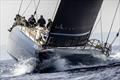 Giant bow on Sir Lindsay Owen-Jones' new canting raking keeled Magic Carpet E © SailingShots by Maria Muiña