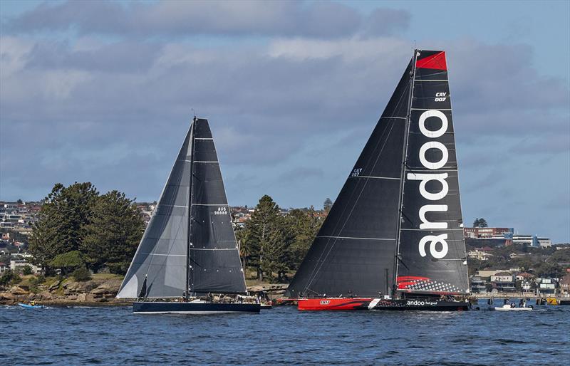 Horsepower personified. When she arrived, Andoo Comanche certainly reset the paradigm on how far aft the rig was stepped photo copyright John Curnow taken at Cruising Yacht Club of Australia and featuring the Maxi class