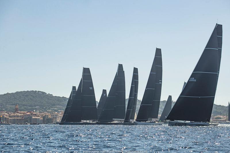 Maxi 2 sets sail from off Saint-Tropez - Les Voiles de Saint-Tropez photo copyright Gilles Martin-Raget / www.martin-raget.com taken at Société Nautique de Saint-Tropez and featuring the Maxi class