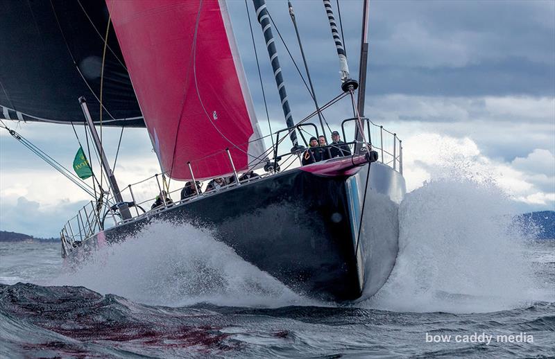 Wild Thing 100 on the River Derwent  photo copyright Bow Caddy Media taken at Cruising Yacht Club of Australia and featuring the Maxi class