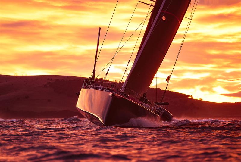 Sunrise finish for Wild Thing 100 photo copyright Salty Dingo taken at Cruising Yacht Club of Australia and featuring the Maxi class