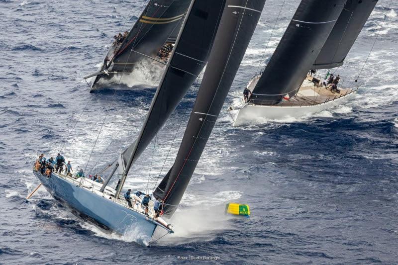 Maxi 1 Class: Leopard 3 leads Galateia and V, Maxi Yacht Rolex Cup 2026 - photo © Rolex / Studio Borlenghi