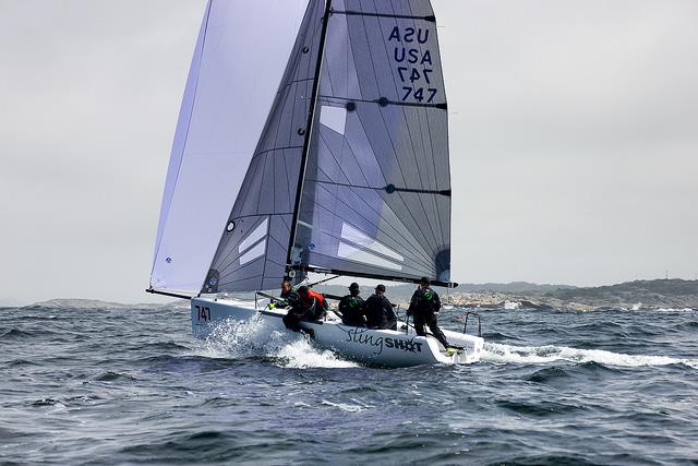 SlingSHOT USA747 team with Wes Whitmyer Jr helming during the Melges 24 European Sailing Series in Marstrand photo copyright Anna Bergkvist taken at Marstrands Segelsällskap and featuring the Melges 24 class