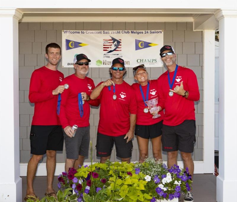 2021 U.S. Melges 24 National Championship, third place - Shaka KC - Shannon, Ben Lynch, Elisabeth Whitener, Tommy Sawchuk, John Bowden photo copyright U.S. Melges 24 Class Association taken at Crescent Sail Yacht Club and featuring the Melges 24 class