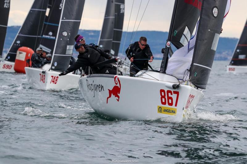 Razjaren (CRO) of Lukasz Podniesinski with Ante Cesic at the helm - Melges 24 European Sailing Series 2024 in Trieste, Italy  photo copyright YCA / ITA M24 Class / Giovanni Tesei taken at Yacht Club Adriaco and featuring the Melges 24 class