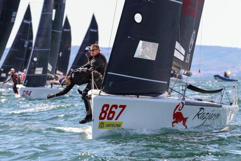 Razjaren (CRO) of Lukasz Podniesinski with Ante Cesic at the helm - Melges 24 European Sailing Series 2024 in Trieste, Italy photo copyright YCA / ITA M24 Class / Giovanni Tesei taken at Yacht Club Adriaco and featuring the Melges 24 class