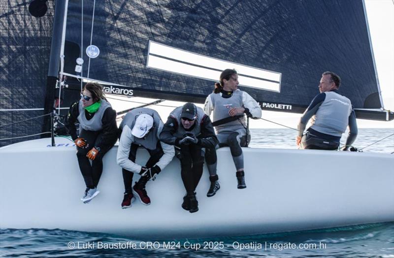 Michele Paolettis's Strambapapa ITA689 with Giovanna Micol, Davide Bivi, Pietro Perelli, and Giulia Pignolo  - Luki Baustoffe CRO Melges 24 Cup 2025 - Opatija | Melges 24 European Sailing Series 2025  - photo © regate.com.hr
