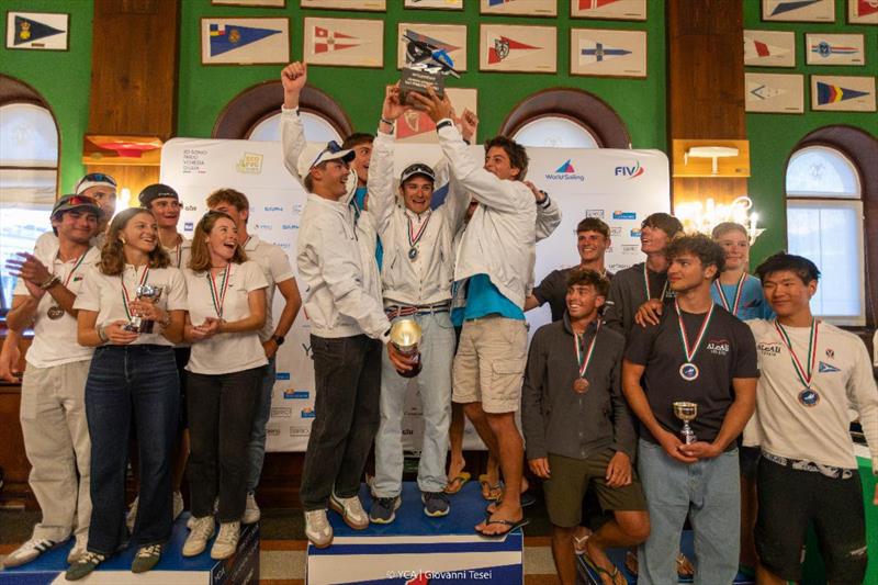 Youth Teams - Next Generation podium: FOXYDRY, YCA YOUNG TEAM and EUTSY / ALE ALI (ITA) - Melges 24 World Championship 2025, Trieste, Italy - photo © YCA / Giovanni Tesei