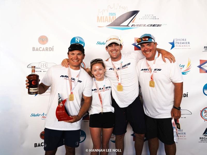 Melges 24 North American Champions 2025 - Harry Melges IV with Colleen O'Brien, Ripley Shelley, Allan Terhune and Will Heurth of ZENDA EXPRESS USA866 - Melges 24 North American Championship 2025, Bacardi Winter Series 2026 Event No 1 - Miami, FL, USA - photo © Hannah Lee Noll