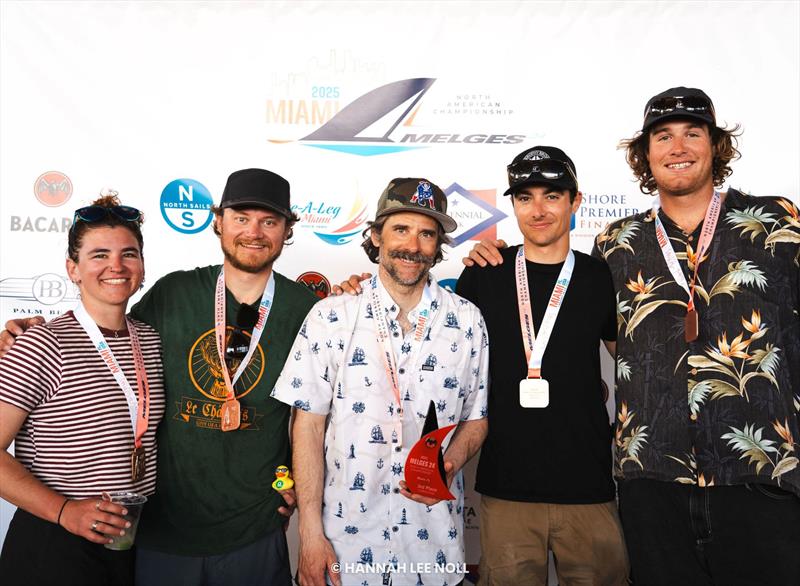 Matt Hamilton with Sarah Scoffone, Ryan Conner, Guthrie Goss and Paul Harteck of CHOP CHOP USA798 - Melges 24 North American Championship 2025, Bacardi Winter Series 2026 Event No 1 - Miami, FL, USA - photo © Hannah Lee Noll