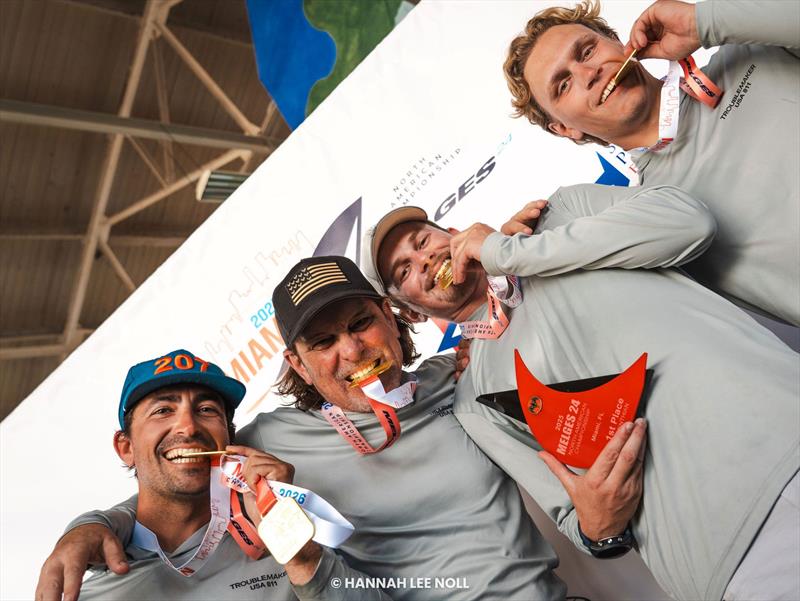 Melges 24 North American Corinthian Champions 2025 - Eddie Gary with Ben Moon, Travis Carlisle, Doug Nickel and Tyler Mowry of TROUBLEMAKER USA811 - Melges 24 North American Championship 2025, Bacardi Winter Series 2026 Event No 1 - Miami, FL, USA - photo © Hannah Lee Noll