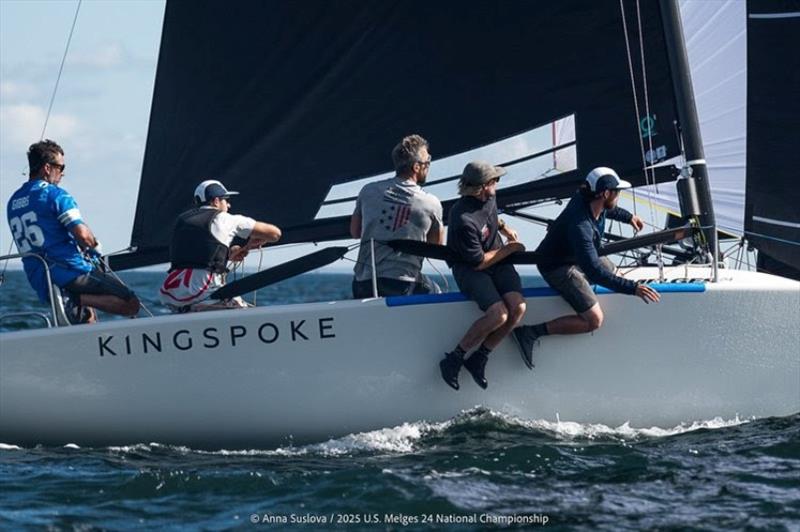 Downwind speed and execution on full display as Bora Gulari's Kingspoke Melges 24 launches forward—hallmarks of the performance required to contend across the Quantum Great Lakes Cup series and beyond - photo © Anna Suslova
