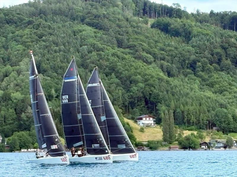 ELA AUT607 of Rene Noack, SEVEN SEAS GER688 of Jörg Tillmanns and AUT502 of Michael Luschan - Melges 24 Austrian Open 2026 - Melges 24 European Sailing Series 2026 - photo © Segelclub Kammersee