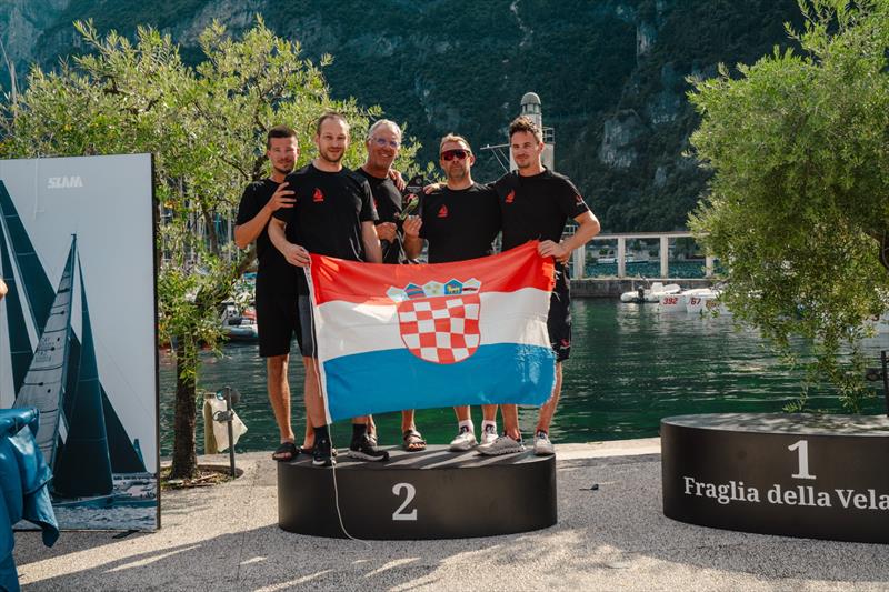 RAZJAREN CRO867 team - Karlo Kuret with Lukasz Podniesinski, Antonio Milišic, Tonci Knezovic, Ljubo Jercic - Melges 24 Italian National Championship 2026 - Melges 24 European Sailing Series 2026 - Fraglia Vela Riva, Riva del Garda, Italy - photo © Chiara Slijk