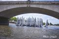 Entire fleet trying to get under one arch - Merlin Rocket Tideway Race at Ranelagh sponsored by Leveche Associates &copy; Rob O'Neill