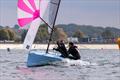 Alex Jackson and Rebecca Videlo working the pressure on day 2 - Allen Merlin Rocket Inlands at Oxford &copy; Matthew Bell