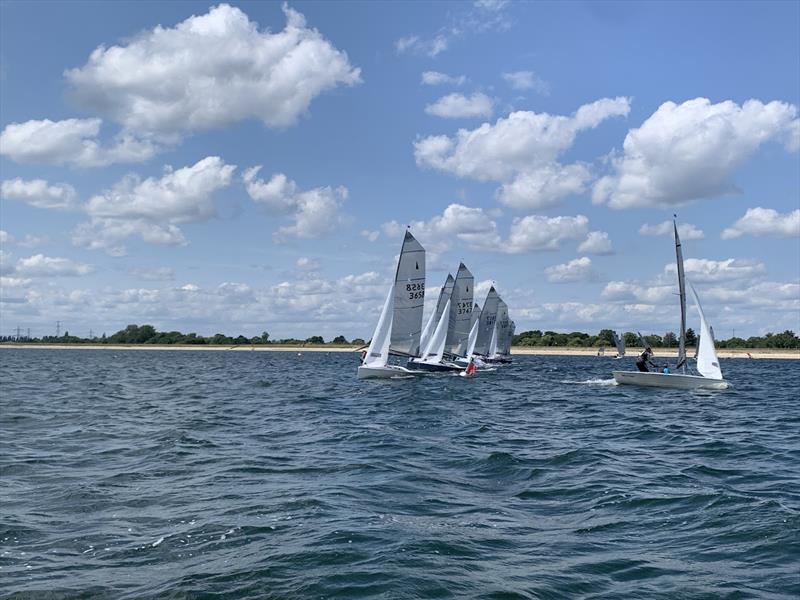 Late for the start or bailing out. you choose! Merlin Rocket Craftinsure Silver Tiller at Queen Mary Sailing Club - photo © Aaron Evan (QM Lead Instructor)