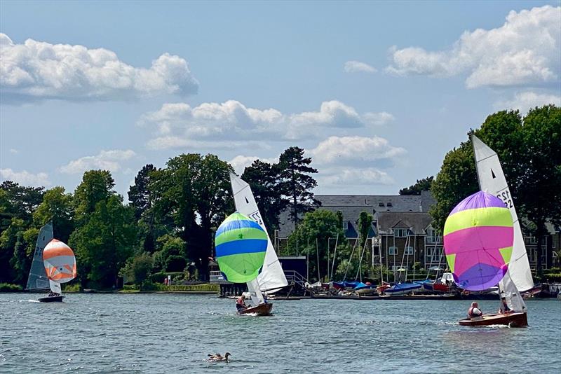 Sunshine and spinnakers - Merlin Rocket Craftinsure Silver Tiller at Hampton photo copyright Peter Norrey taken at Hampton Sailing Club and featuring the Merlin Rocket class