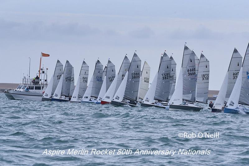 Second start and everyone was very well behaved on day 3 of the Aspire Merlin Rocket Nationals at the WPNSA - photo © Rob O'Neill