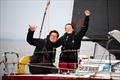 Carlos Manera Pascual and Rebecca Coles celebrate second place in Mini Fastnet Race © Manon Le Guen