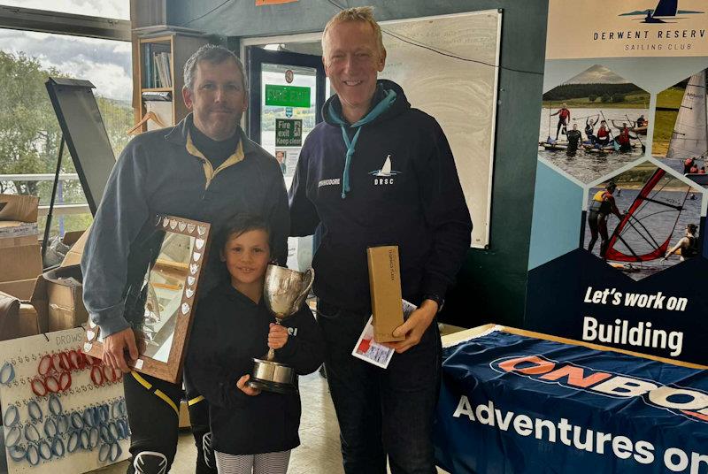 Winners Phil and Lucy Smith with DRSC Commodore David Coady - Mirror Northern Championship at Derwent photo copyright David Coady taken at Derwent Reservoir Sailing Club and featuring the Mirror class