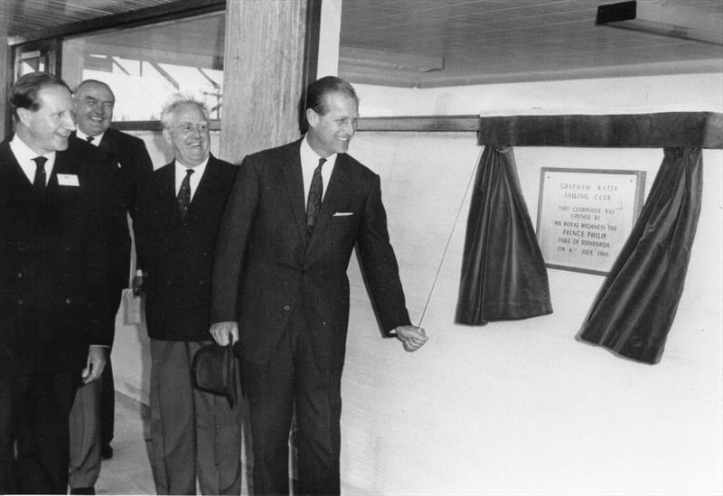 HRH Duke of Edinburgh opens Grafham Water Sailing Club in 1966 photo copyright GWSC taken at Grafham Water Sailing Club