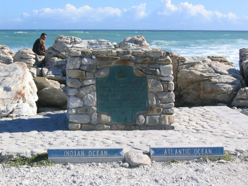 Cape Agulhas the official dividing line between the Atlantic and Indian oceans photo copyright CC BY-SA 2.0 taken at 