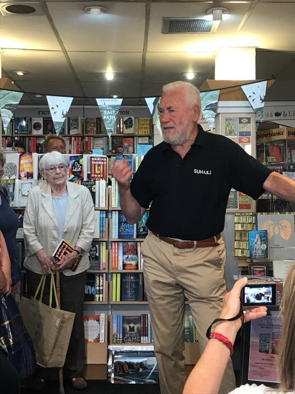 Sir Robin Knox-Johnston talking at Falmouth Bookseller during the Knox-Johnston on Seamanship & Seafaring launch - photo © Jeremy Atkins