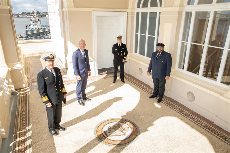 Minister of Foreign Affairs and of Defence Simon Coveney TD marked the Royal Cork Yacht Club's 300th birthday at a small ceremony on Haulbowline island, the Irish Naval Headquarters photo copyright Darragh Kane Photography taken at Royal Cork Yacht Club